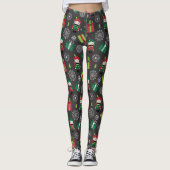 Nutcracker und präsentiert Weihnachtsmuster auf Gr Leggings (Vorderseite)