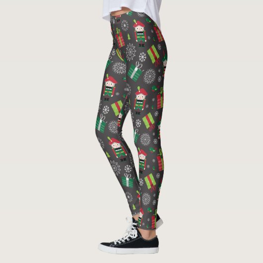 Nutcracker und präsentiert Weihnachtsmuster auf Gr Leggings (Links)