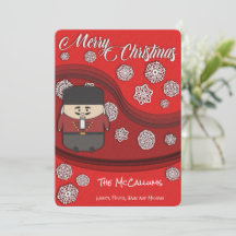 Nutcracker und Snowflake Weihnachtskarte