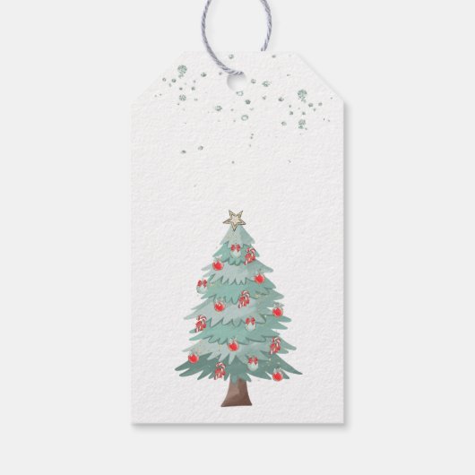 Nutcracker und Weihnachtsbaum Geschenkanhänger (Rückseite)