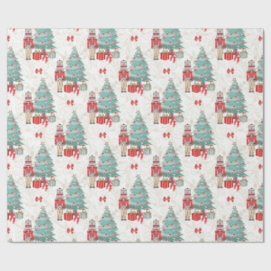 Nutcracker und Weihnachtsbaum Geschenkpapier (Flach)