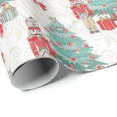 Nutcracker und Weihnachtsbaum Geschenkpapier (Rolleneckpunkt)