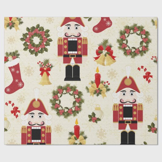 Nutcracker und Wreath Geschenkpapier (Flach)