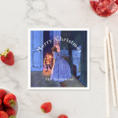 Nutcracker Vintag Art Nouveau Blue Personalisiert Serviette (Beispiel)