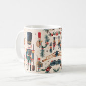 Nutcracker Vintag Beige Weihnachten Kaffeetasse (Vorderseite Links)