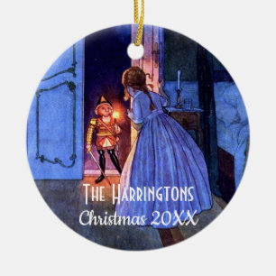 Nutcracker Vintag Illustration Elegant Monogram Keramik Ornament