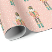 Nutcracker Vintag Niedlich Pink Weihnachten Geschenkpapier (Rolleneckpunkt)