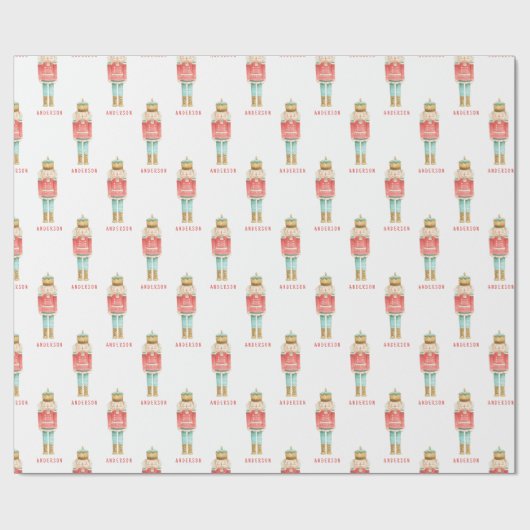 Nutcracker Wasserfarbe botanischer niedlicher Weih Geschenkpapier (Flach)