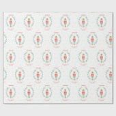 Nutcracker Wasserfarbe botanischer niedlicher Weih Geschenkpapier (Flach)