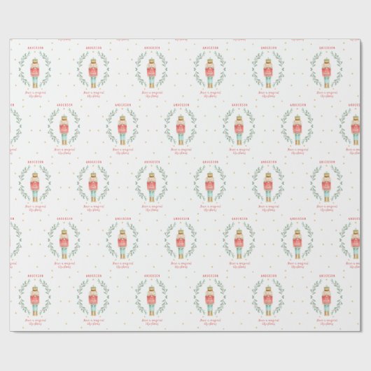 Nutcracker Wasserfarbe botanischer niedlicher Weih Geschenkpapier (Flach)