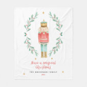 Nutcracker watercolor botanical cute fleecedecke (Vorderseite)