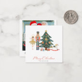 Nutcracker Watercolor Frohe Weihnachts-Foto Mitteilungskarte (Vorderseite/Rückseite Beispiel)