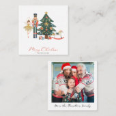 Nutcracker Watercolor Frohe Weihnachts-Foto Mitteilungskarte (Vorne/Hinten)