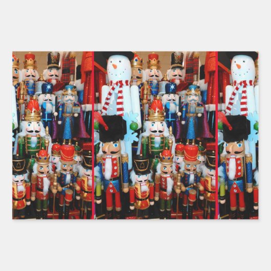Nutcracker Weihnachten bunte Nutcracker Geschenkpapier Set (Vorderseite 3)