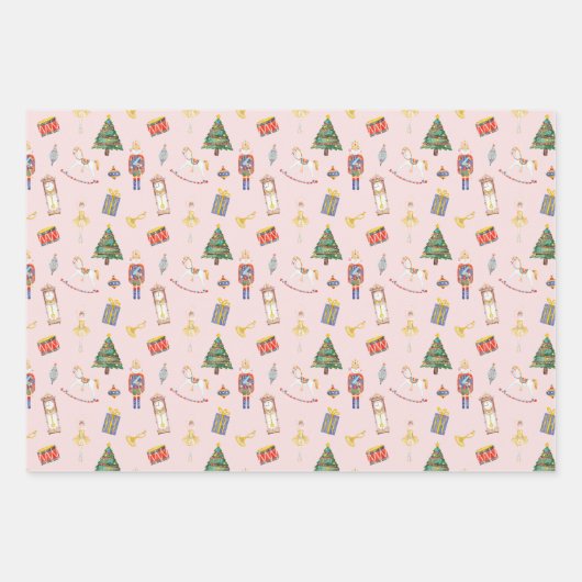 Nutcracker-Weihnachten Geschenkpapier Set (Vorderseite)