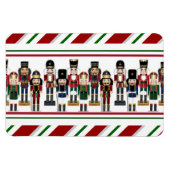 Nutcracker Weihnachten Rote grüne Streifen Tablett Magnet (Horizontal)