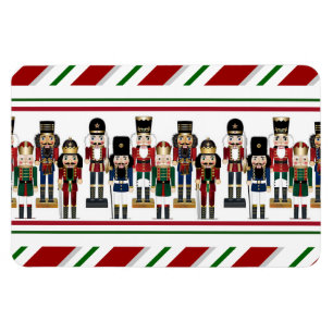Nutcracker Weihnachten Rote grüne Streifen Tablett Magnet