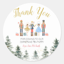 Nutcracker Weihnachts-Brautparty Danke Runder Aufkleber