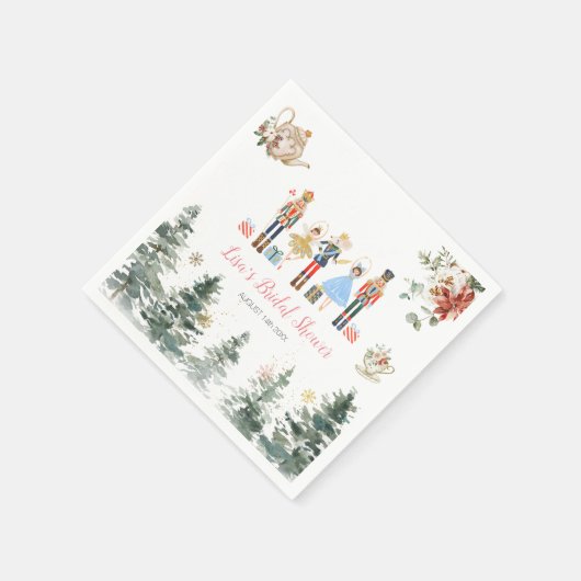 Nutcracker Weihnachts-Brautparty Serviette (Ecke)