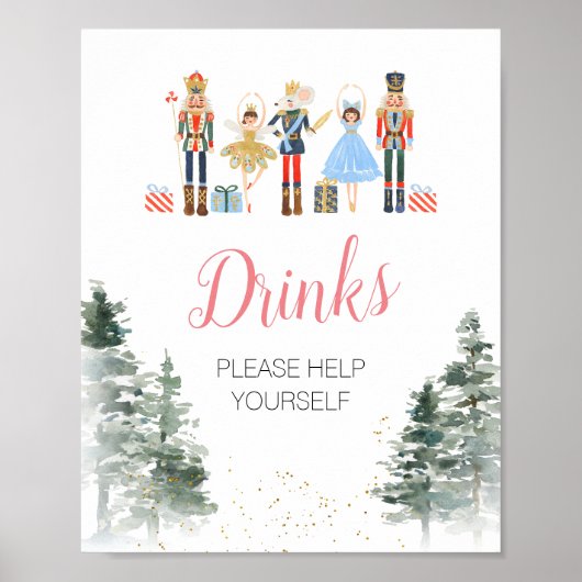 Nutcracker Weihnachts-Brautparty Tea Drinks Poster (Vorne)