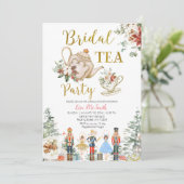 Nutcracker Weihnachts-Brautparty Tee-Party Einladung (Stehend Vorderseite)