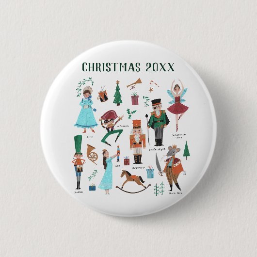 Nutcracker Weihnachts Custom Year Ballet Button (Vorderseite)