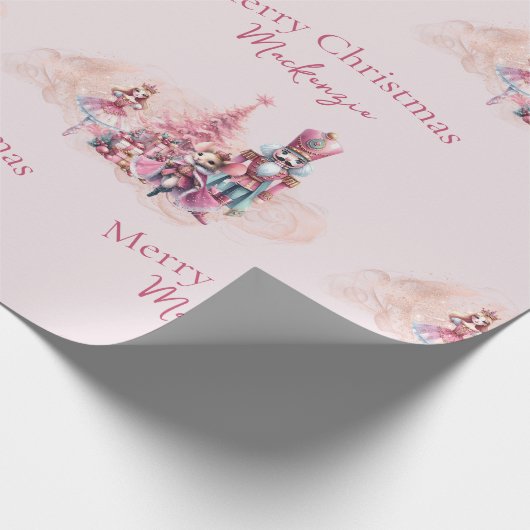 Nutcracker Weihnachts-Individuelle Name auf Soft P Geschenkpapier (Ecke)