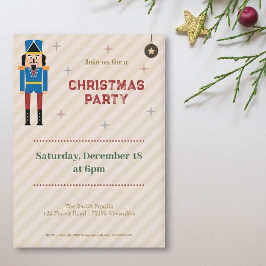Nutcracker Weihnachts-Party Einladung