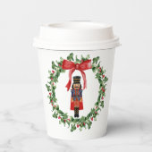 Nutcracker Weihnachts-Weihnachtszeitpapier-Aufkleb Pappbecher (Rückseite)