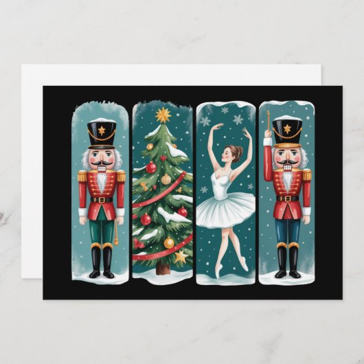 Nutcracker Weihnachtsballenszene Feiertagskarte (Vorne/Hinten)