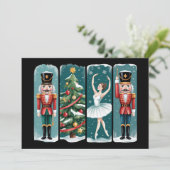 Nutcracker Weihnachtsballenszene Feiertagskarte (Stehend Vorderseite)