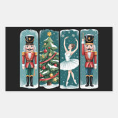 Nutcracker Weihnachtsballenszene Rechteckiger Aufkleber (Vorderseite)