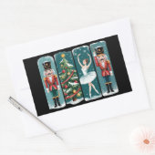 Nutcracker Weihnachtsballenszene Rechteckiger Aufkleber (Umschlag)