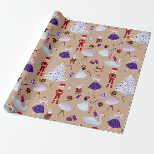 Nutcracker Weihnachtsballsoldaten Mouse King Geschenkpapier (Ungerollt)