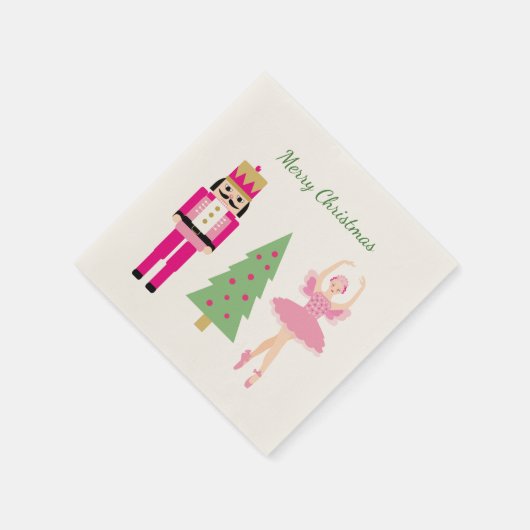 Nutcracker, Weihnachtsbaum, Ballerina Serviette (Ecke)