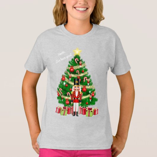 Nutcracker Weihnachtsbaum hinzufügen Textskids T-Shirt (Vorderseite)