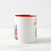 Nutcracker Weihnachtsbaum Red Bow Holiday Tasse (Mittel)
