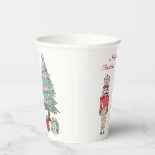 Nutcracker, Weihnachtsbaum und Geschenke Pappbecher (Rechts)