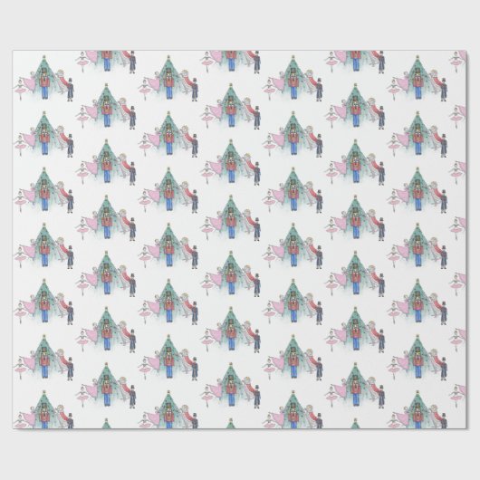 Nutcracker Weihnachtsbaumwrapping Paper Geschenkpapier (Flach)
