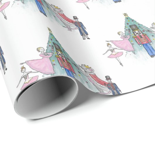 Nutcracker Weihnachtsbaumwrapping Paper Geschenkpapier (Rolleneckpunkt)