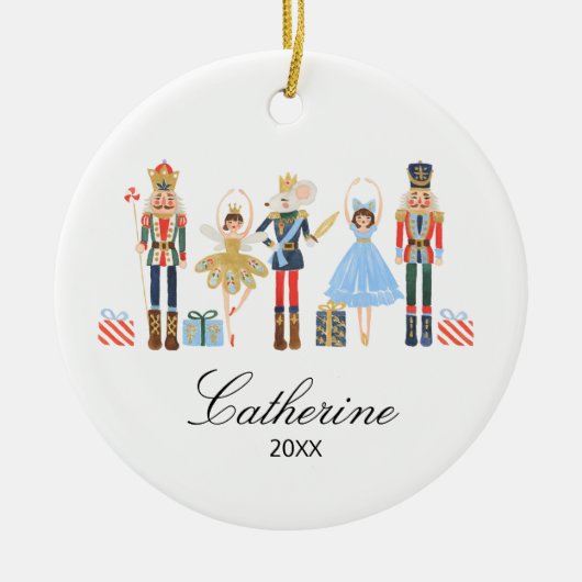 Nutcracker Weihnachtsdekor Keramik Ornament (Vorne)
