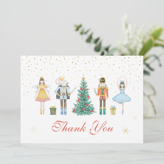 Nutcracker Weihnachtsdusche Dankeskarte (Stehend Vorderseite)