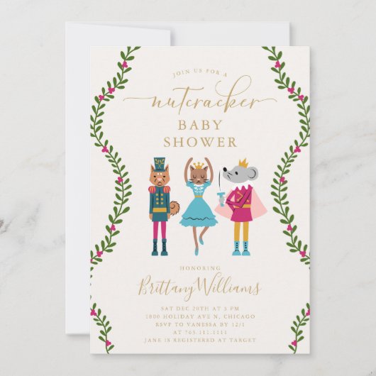 Nutcracker Weihnachtsdusche Einladung (Vorderseite)