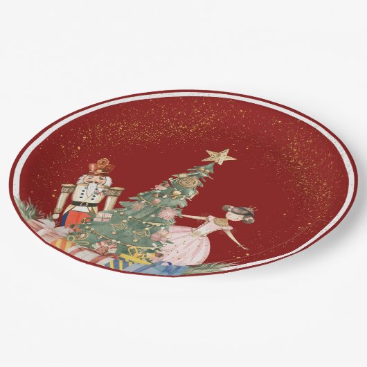 Nutcracker Weihnachtsdusche Party Pappteller (Schrägansicht)