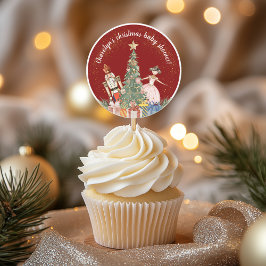 Nutcracker Weihnachtsdusche Party Runder Aufkleber