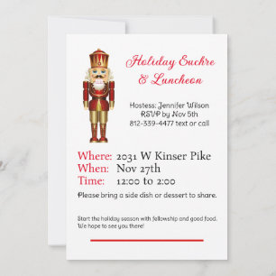 Nutcracker Weihnachtsessen Party Thema Custom Text Einladung
