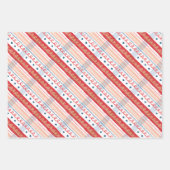 Nutcracker Weihnachtsfamilie Foto Karierte Streife Geschenkpapier Set (Vorderseite 2)