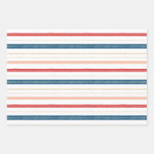 Nutcracker Weihnachtsfamilie Foto Karierte Streife Geschenkpapier Set (Vorderseite)