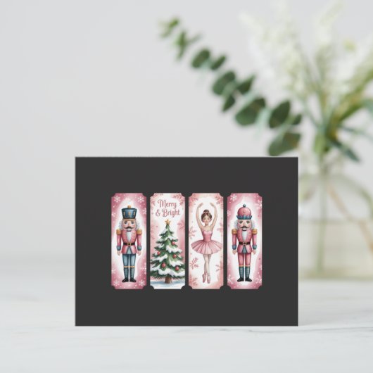 Nutcracker Weihnachtsfeier Geschenk fest Feiertagspostkarte (Stehend Vorderseite)