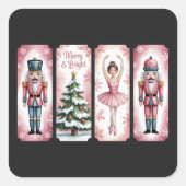 Nutcracker Weihnachtsfeier Geschenk fest Quadratischer Aufkleber (Vorderseite)